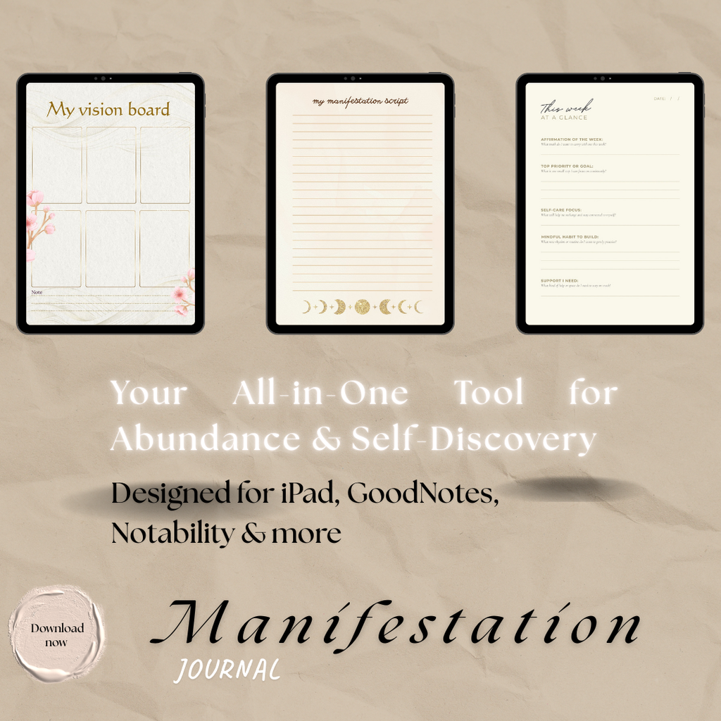 Manifestation journal planner printable digital download law of attraction law of assumption