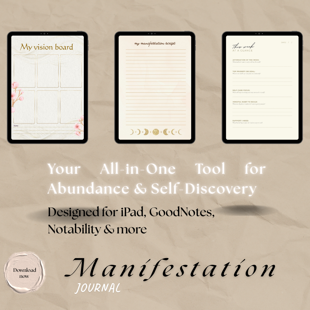 Manifestation journal planner printable digital download law of attraction law of assumption