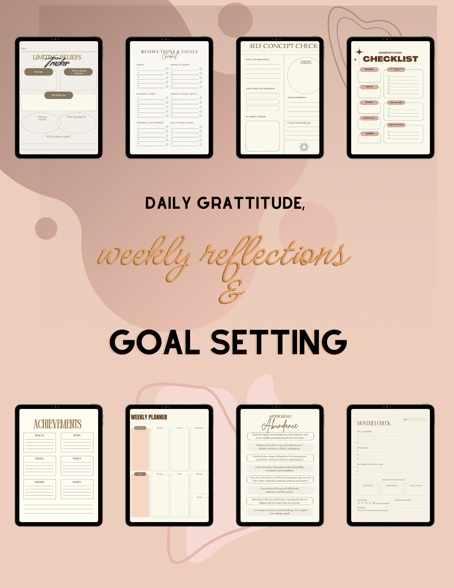 Manifestation journal planner printable digital download law of attraction law of assumption