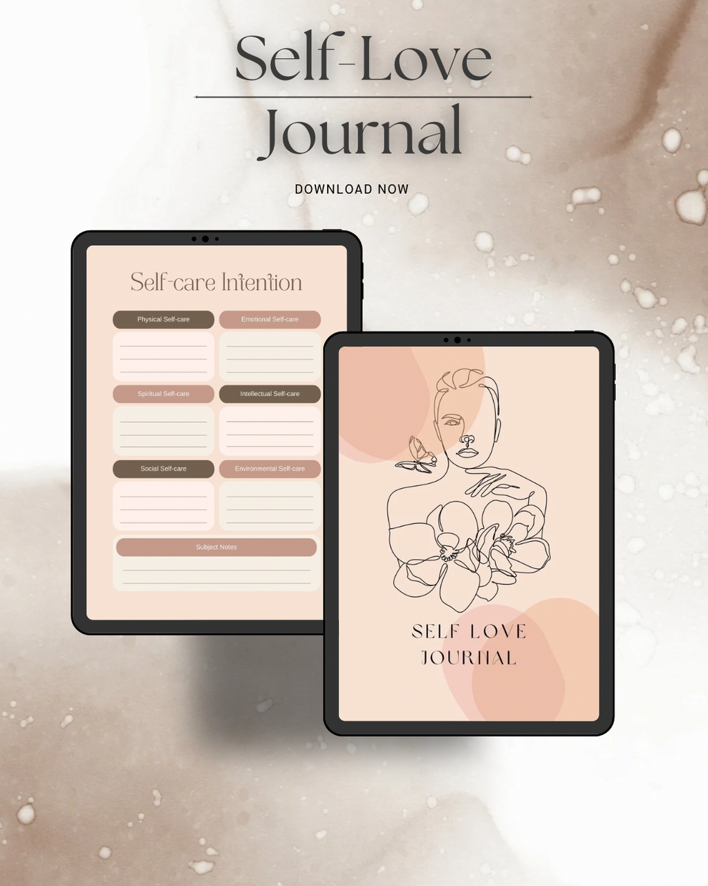 Self love journal planner digital printable download gratitude