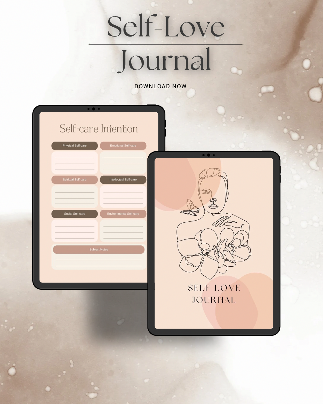 Self love journal planner digital printable download gratitude